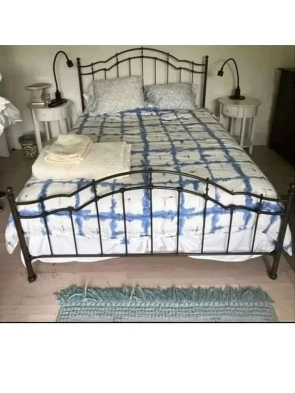 Blue And White Batik Queen Size Duvet Cover With 2 Pillow Shams Or Covers